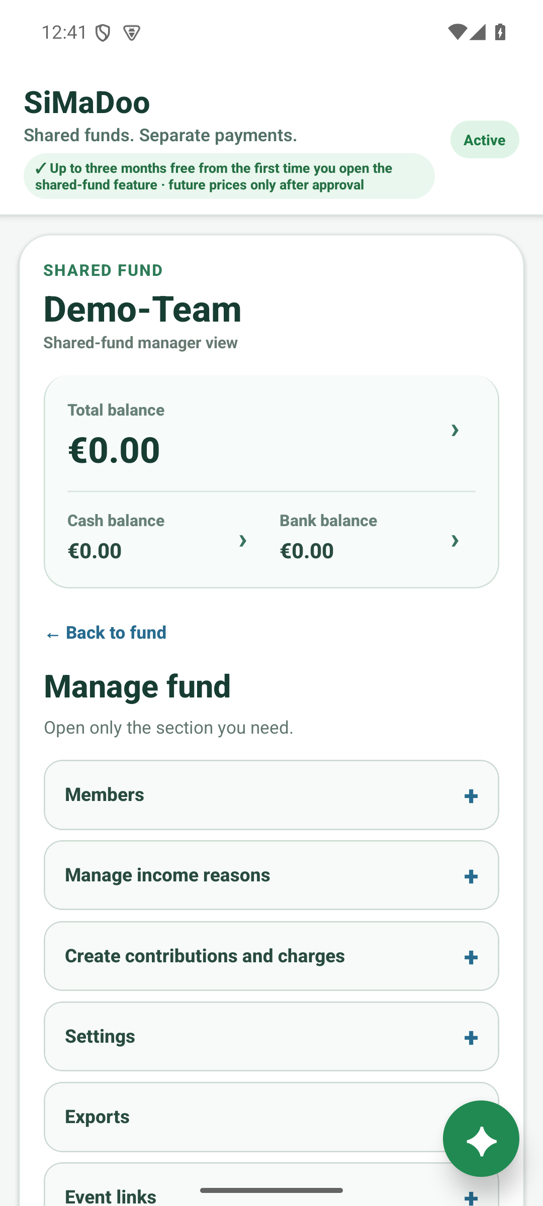 Manage the shared fund
