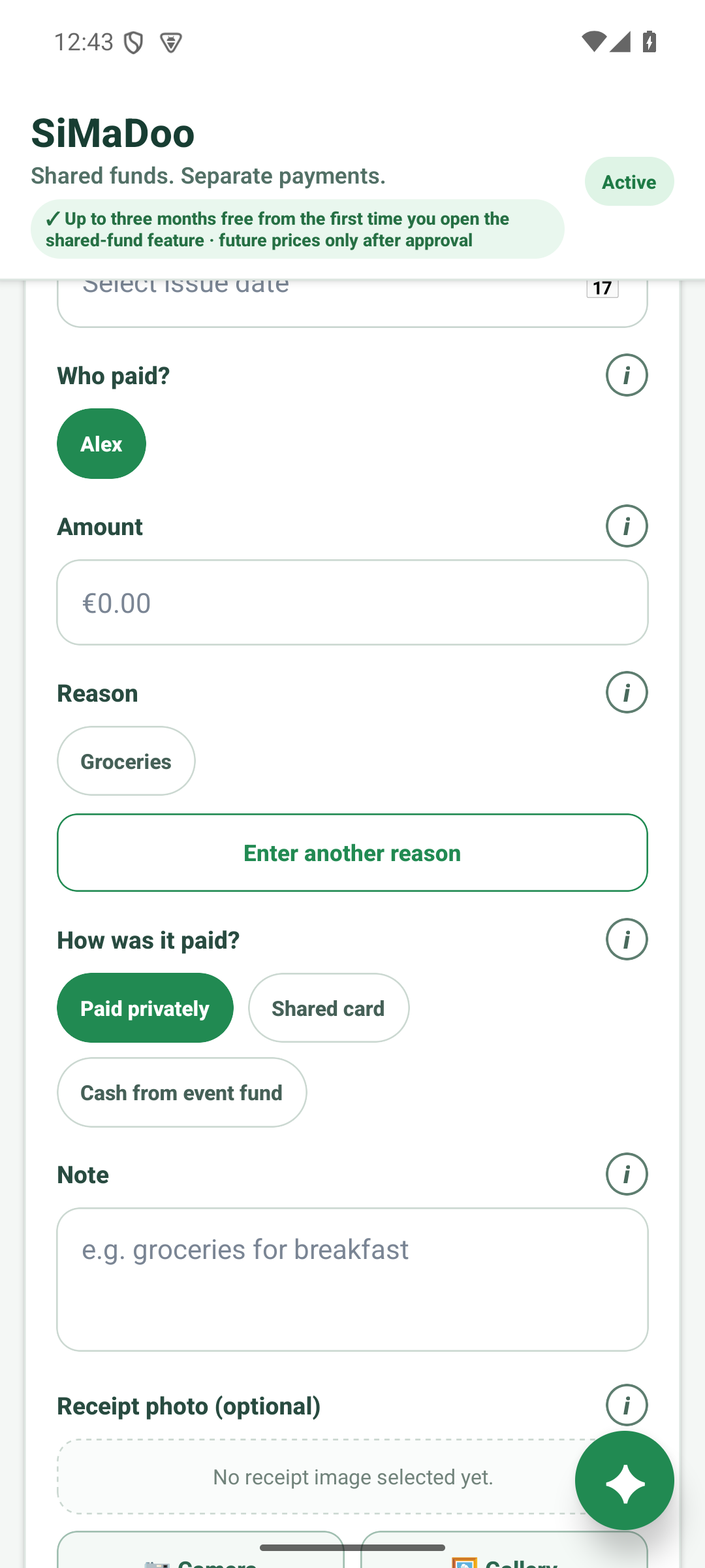 Book an expense
