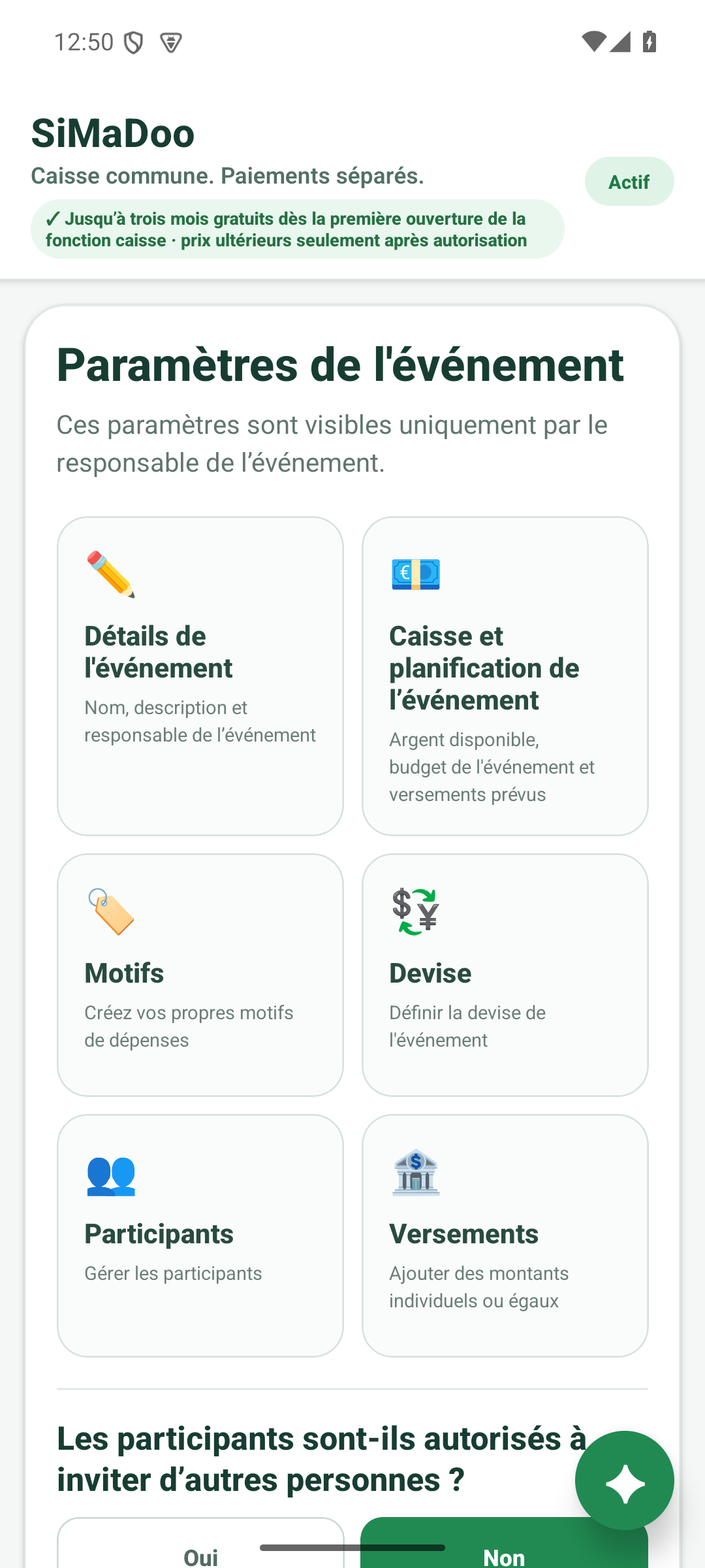 Gérer la caisse événement