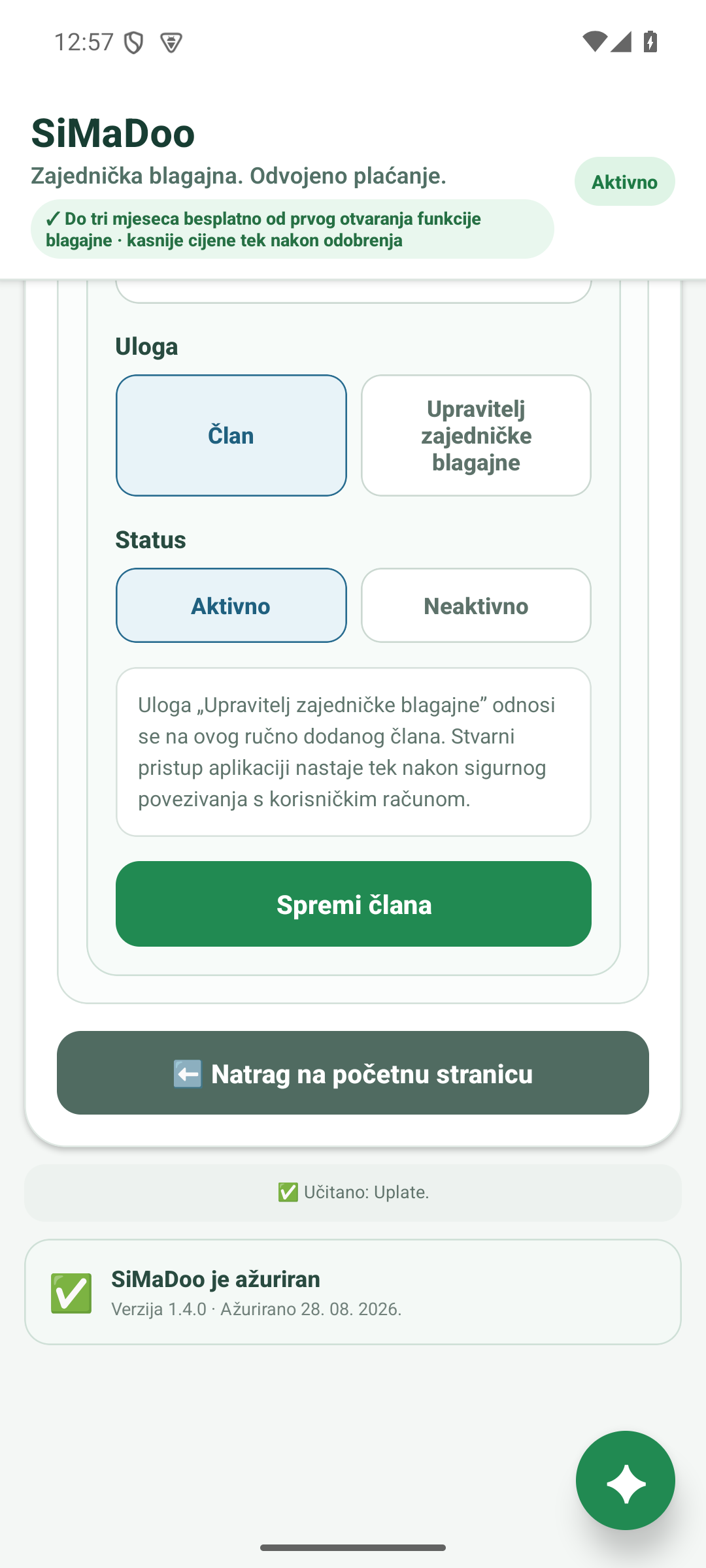 Upravljati momčadskom blagajnom
