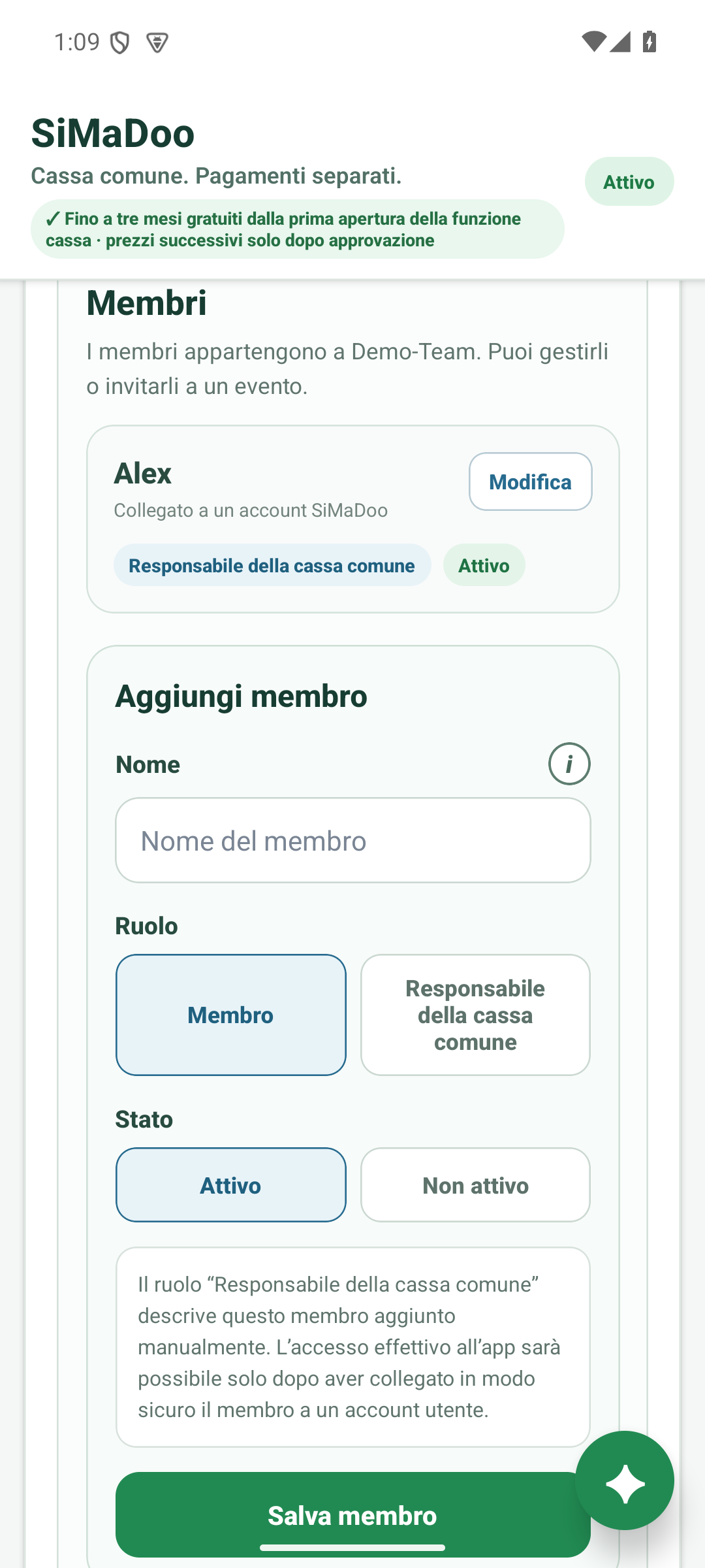 Gestire la cassa di squadra