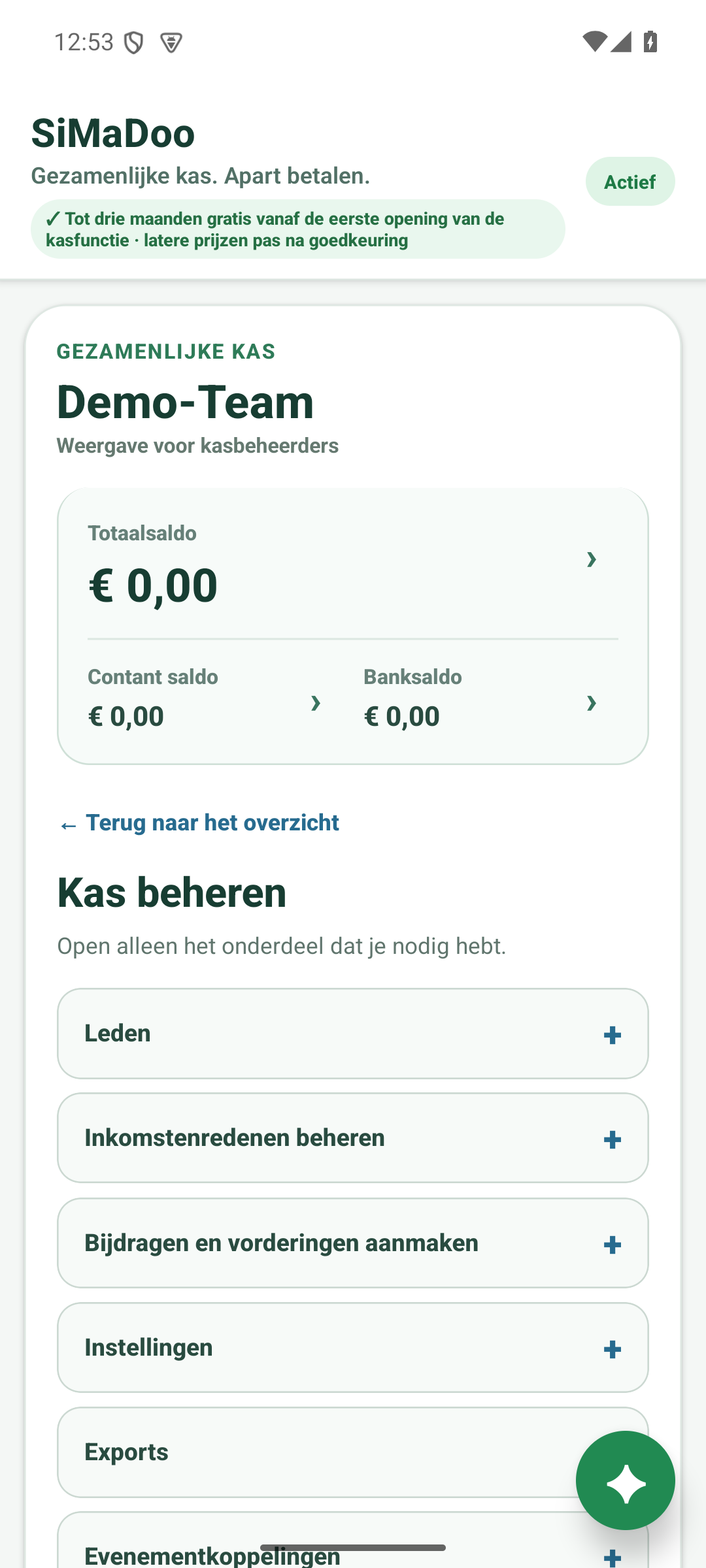 De gezamenlijke kas beheren