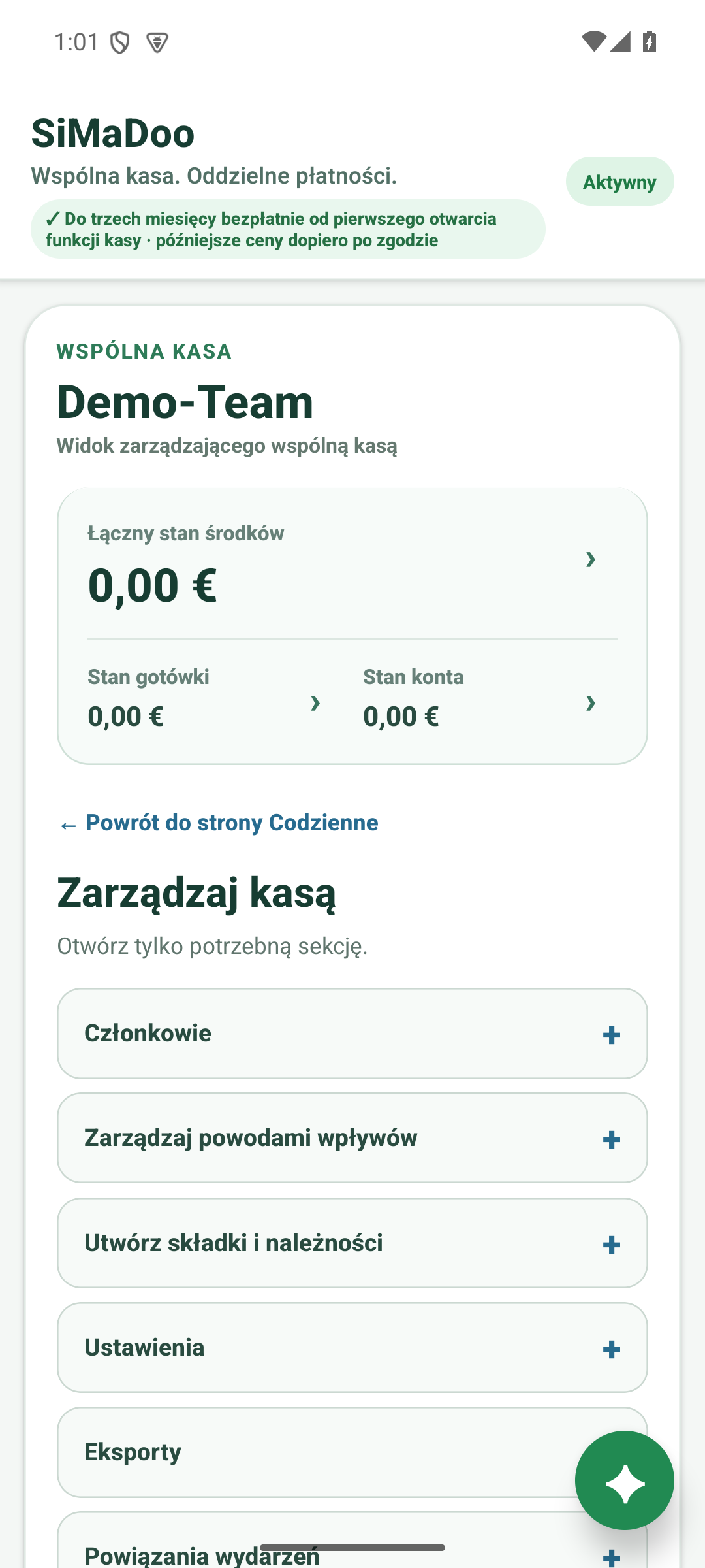 Zarządzać wspólną kasą