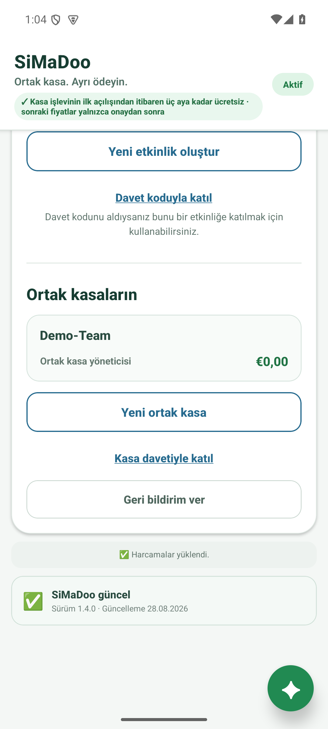 Kasa seç veya oluştur