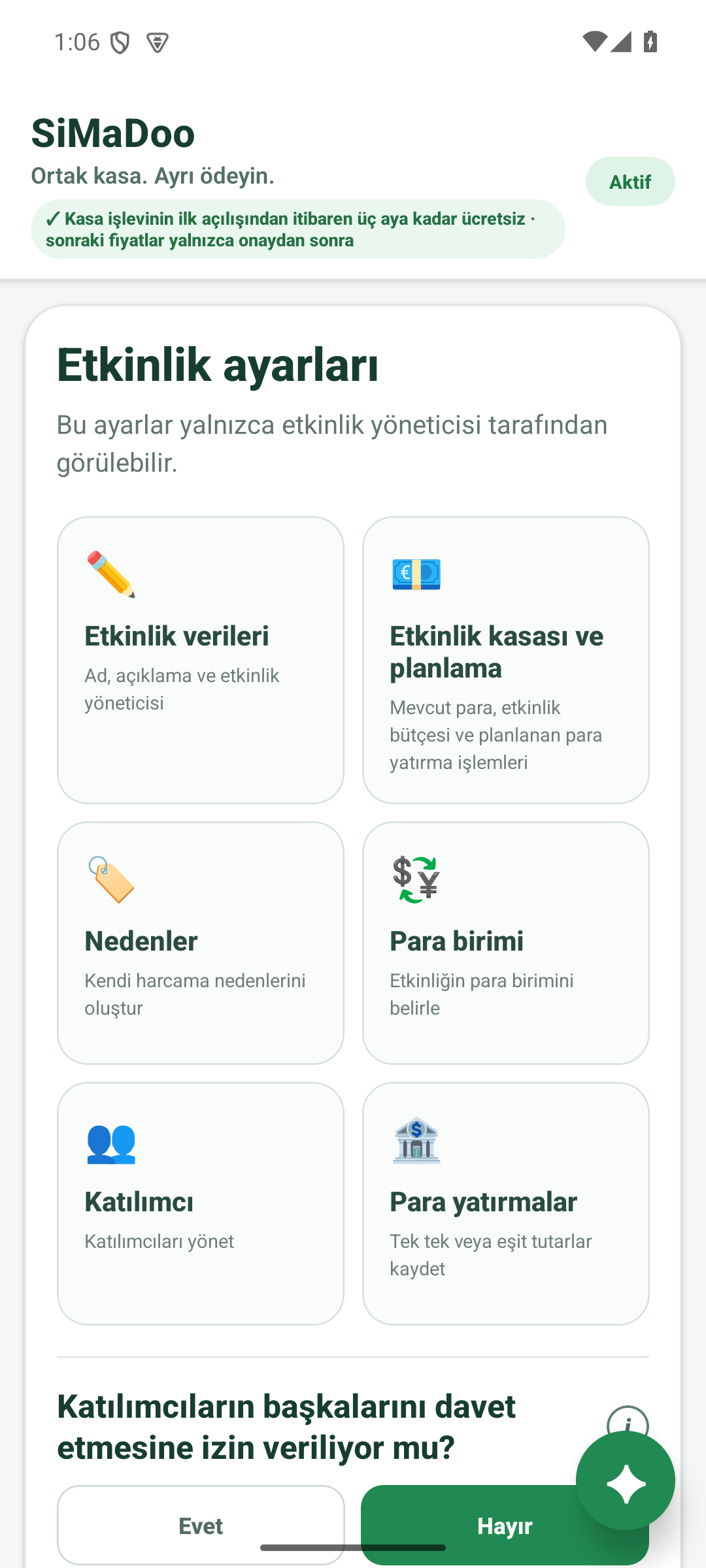 Etkinlik kasasını yönet