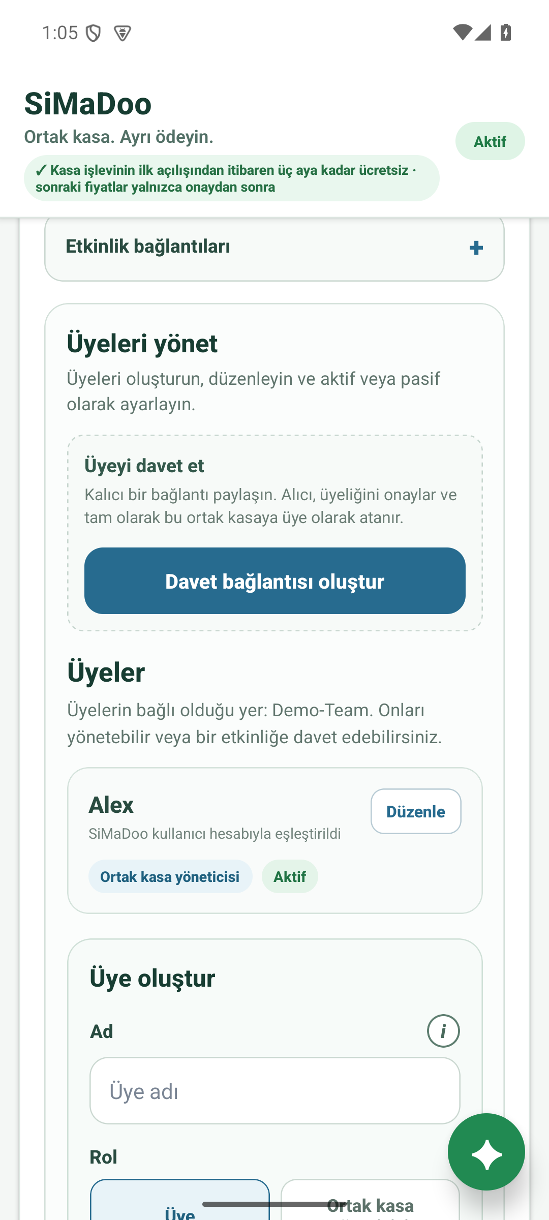 Takım kasasını yönet